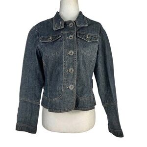 CITY DKNY DENIM STYLE FITTED PETITE JACKET